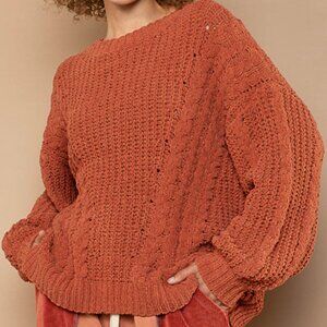 NWOT POL Oversized Chenille Knit Sweater Size L